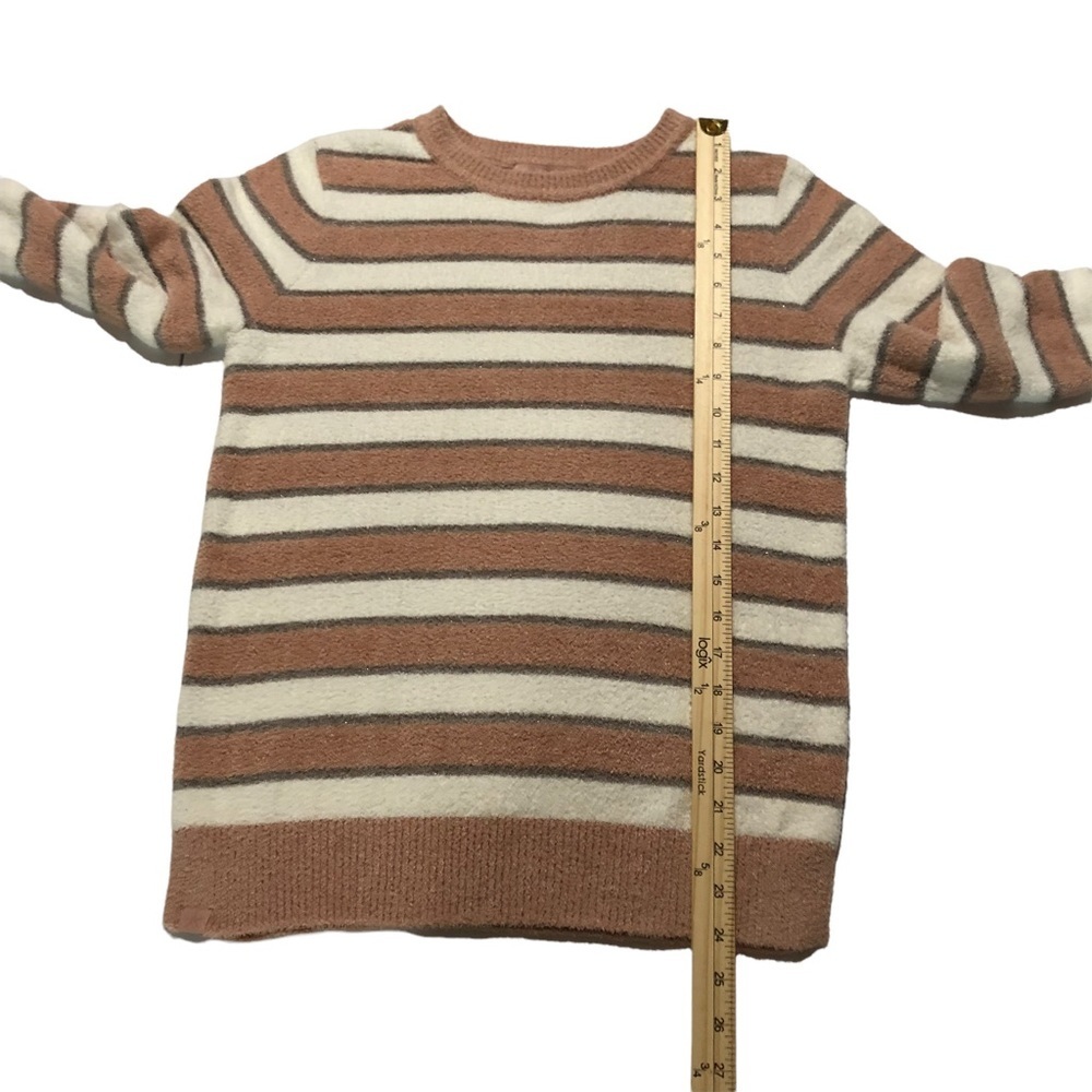 Barefoot‎ Dreams CozyChic Lite Lurex Pink Multi Sweater Size Medium - Picture 5 of 8